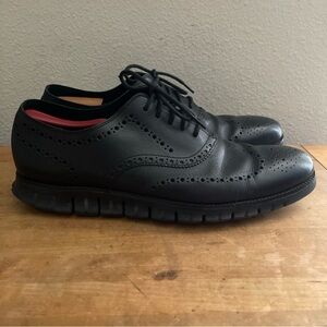 Cole Haan Zero Grand Black Oxford Wingtip Black Leather Shoes C20719 Sz 14